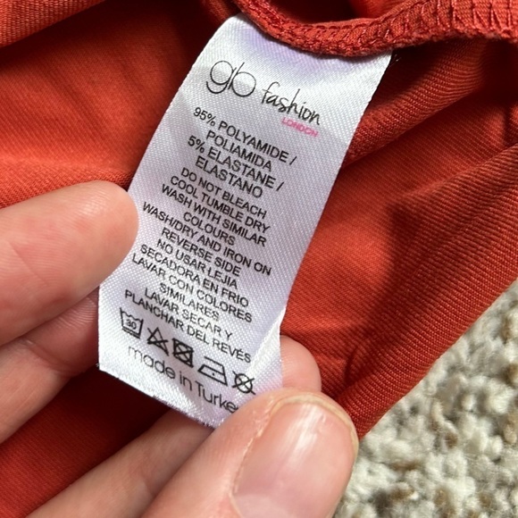 🦋 Glo Fashion London Burnt Orange High Neck Bodysuit Francesca’s Medium - Picture 3 of 8